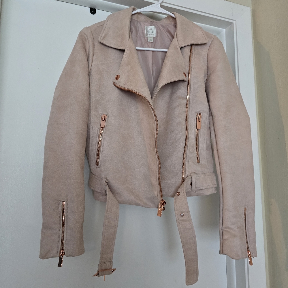 Lauren Conrad Runway Faux Suede Jacket With Rose Gold Hardware
